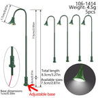 5PCS Mini Street Lamps for Dollhouse Garden Railway Park Scene Model Lighting