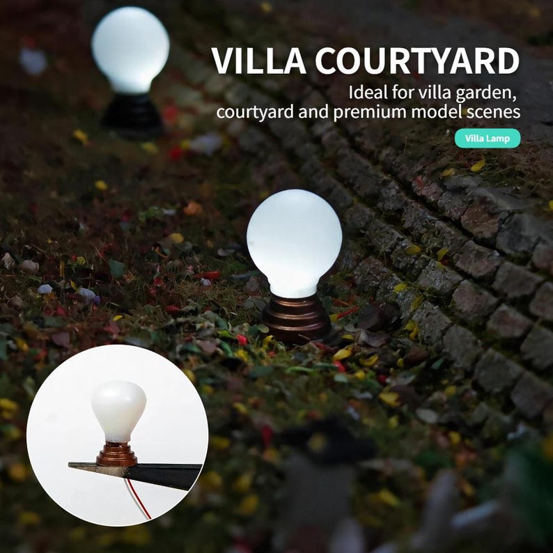 5PCS Mini Globe LED Landscape Lamps for Diorama Garden Park Pathway Model Lighting