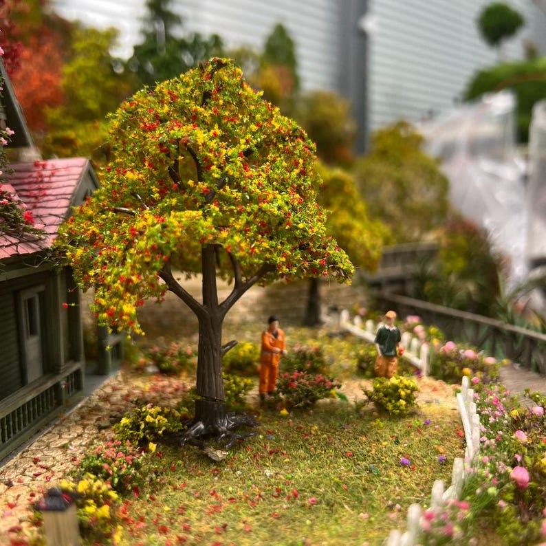 Handcrafted Miniature Trees for Diorama Railway Landscape & Dollhouse Scenery – 2PCS