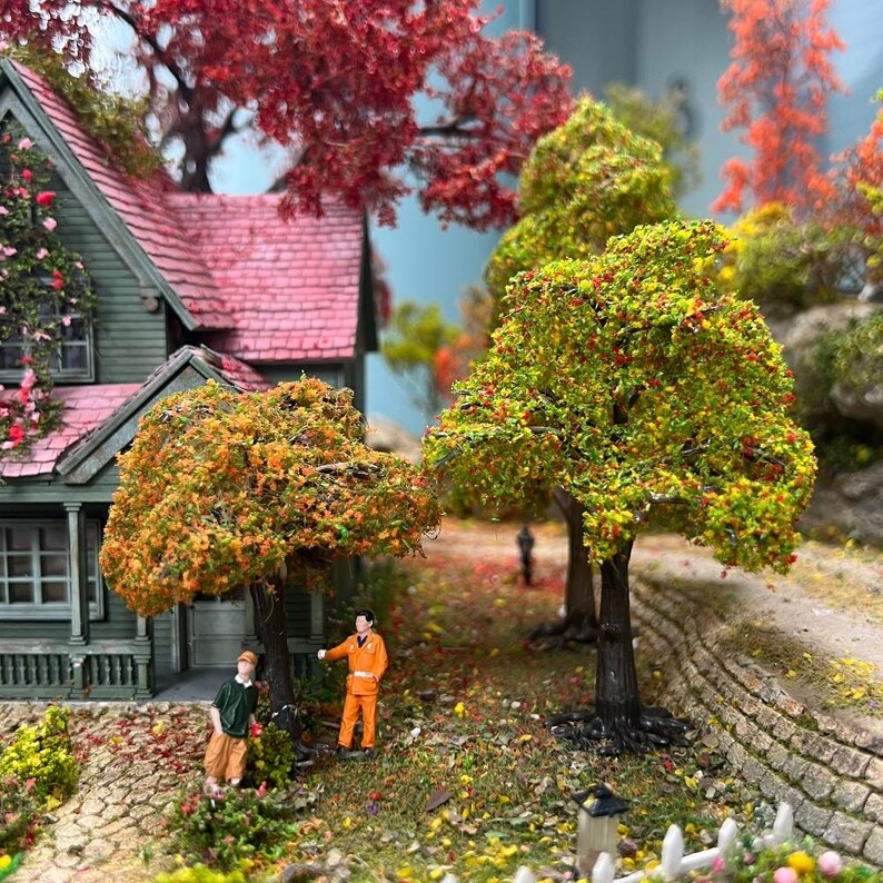 Handcrafted Miniature Trees for Diorama Railway Landscape & Dollhouse Scenery – 2PCS