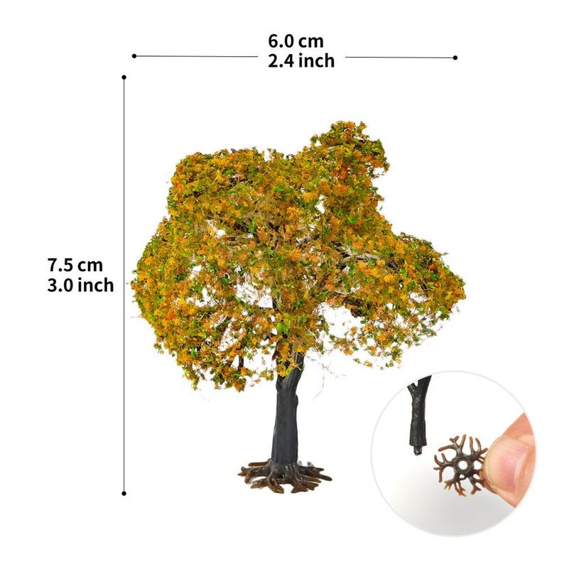 Handcrafted Miniature Trees for Diorama Railway Landscape & Dollhouse Scenery – 2PCS