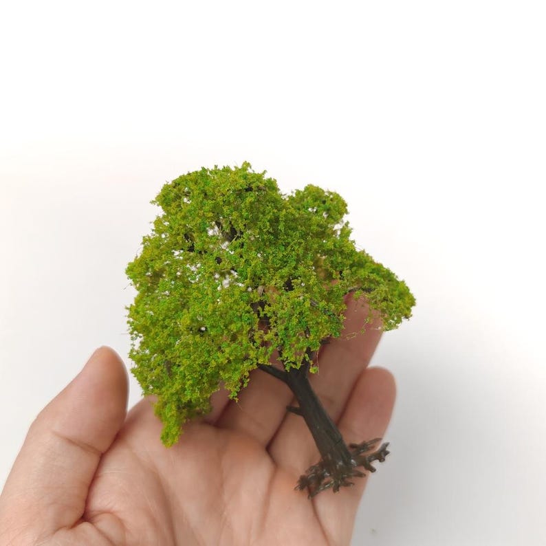 Miniature Model Tree Sets with Adjustable Detachable Bases for Railway Hillside, Diorama & Landscape Scenery