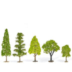 Miniature Model Tree Sets with Adjustable Detachable Bases for Railway Hillside, Diorama & Landscape Scenery