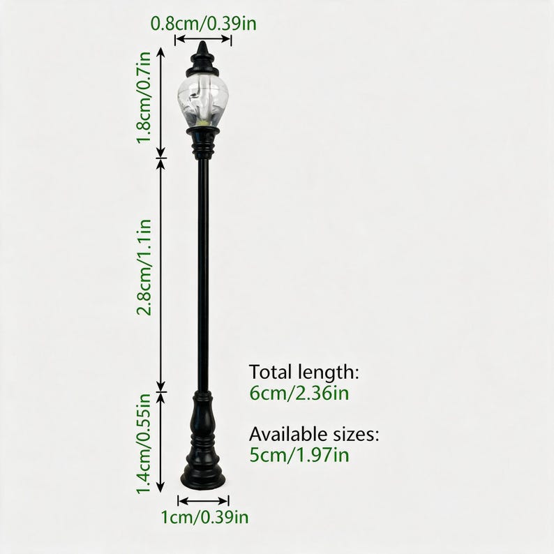 5PCS Pre-Wired Mini LED Post Lamps for Railway Diorama Street Landscape Lighting