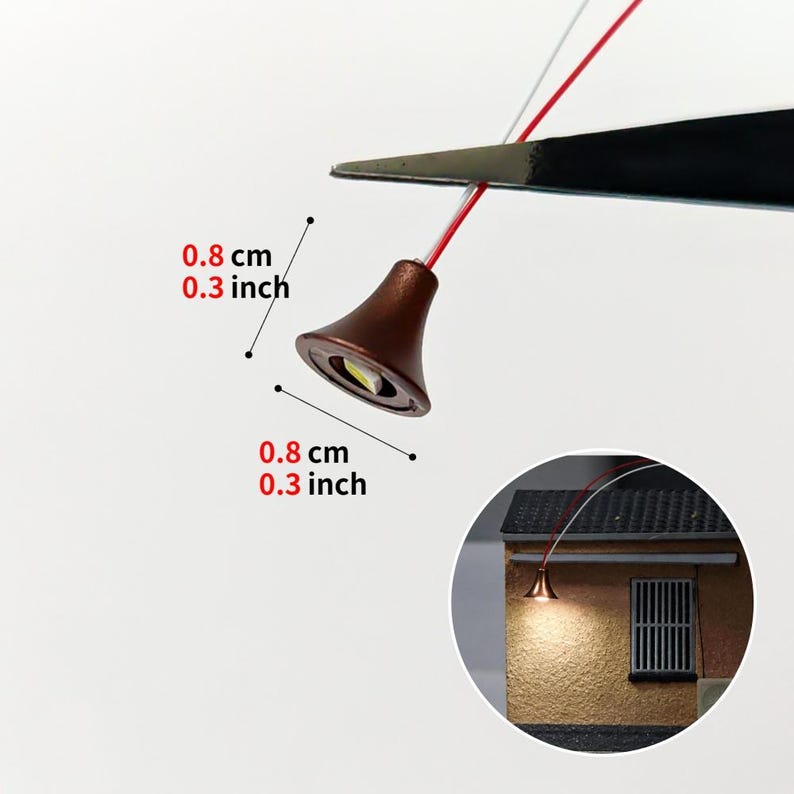 10PCS Mini LED Pendant Lamps for Dollhouse Diorama Railway Interior Ceiling Lighting 6 Styles