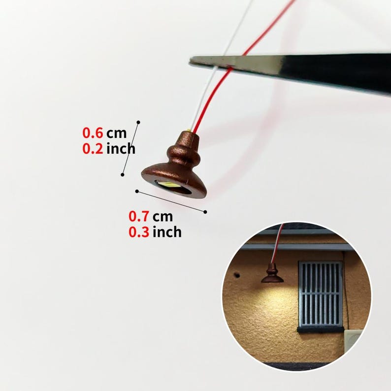 10PCS Mini LED Pendant Lamps for Dollhouse Diorama Railway Interior Ceiling Lighting 6 Styles